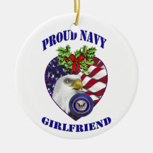 Proud Navy Girlfriend Christmas Ornament