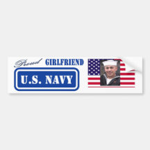 Proud Navy Girlfriend Photo Bumper Sticker
