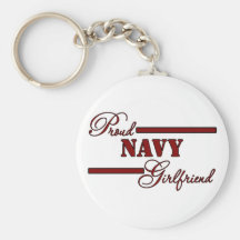 Proud Navy Girlfriend (Red N Black) Key Chains
