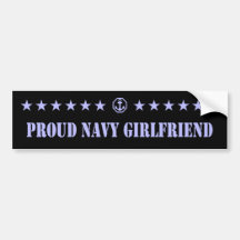 Proud Navy Girlfriend Stars Bumper Sticker