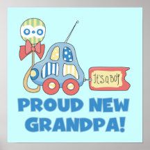Proud New Grandpa Car It's a Boy Gifts Print