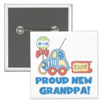 Proud New Grandpa It's a Boy TShirts and Gifts Pin