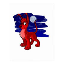 Proud red Gelert by moonlight Postcard