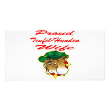 Proud Teufel-Hunden Wife Customized Photo Card