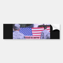 Proud to serve bumper stickers
