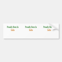 Proudly Born In India Bumper Sticker