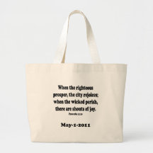 proverbs 11 tote bags