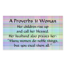 Proverbs 31 Woman  Mum Calling Card Madras Plaid Business Card Templates