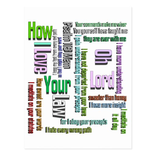 Psalm 119 Mem White Postcards