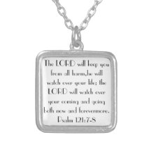 Psalm 121:7-8 bible verse encouragement necklace