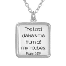 Psalm 34:19 bible verse encouragement necklace