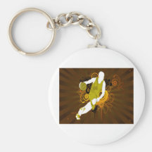 psychedelic abstract basketball keychain