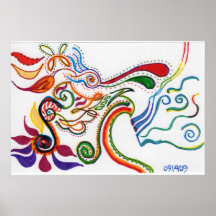 Psychedelic blue meanie posters