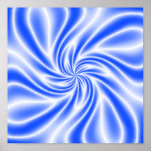 Psychedelic Blue Swirl Posters