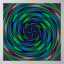 Psychedelic Dark Swirls Poster