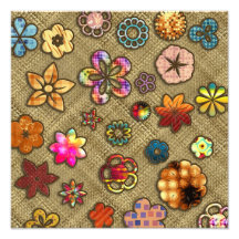psychedelic flower basket weave photo print