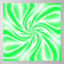 Psychedelic Green Swirl Print