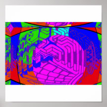 psychedelic landscape poster