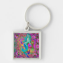 Psychedelic Mermaid Key Chain