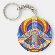 Psychedelic Peace Sign Keychain
