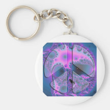 psychedelic peace sign keychains
