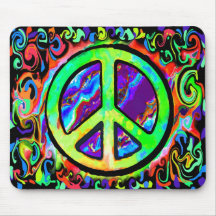 Psychedelic Peace Sign Mouse Mats