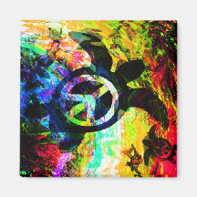 Psychedelic Peace Turtle Magnets