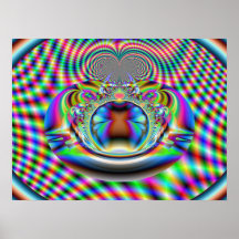 Psychedelic Rainbow Laser Beams Fractal Posters