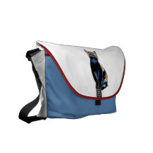 Psychedelic Solarised Kitty Messenger Bags