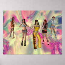 Psychedelic Teen Girls Print