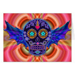 Psychedelic Winged Skull Card