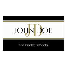 Psychic Gold Stripe W/W Business Card Templates