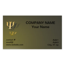 Psychology symbol on gold background business card template