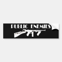Public Enemies Machine Gun Bumper Stickers