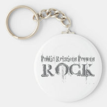 Public Relations Persons Rock Keychain
