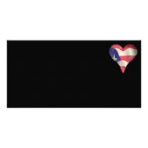 Puerto Rican Flag In A Heart Picture Card