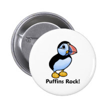 Puffins Rock! Pinback Buttons