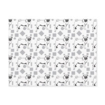 Pug pattern postcards