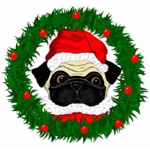 Pug Santa Photo Sculptures
