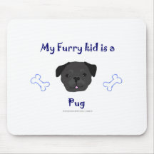 PugBlack Mouse Mats