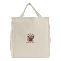 Pugs N Pals Embroidered Tote Bag