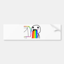 Pukes Rainbows Bumper Stickers