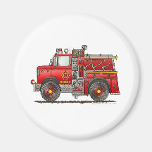 Pumper Rescue Fire Truck Firefighter Fridge Magnet