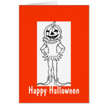 Pumpkin Costume Halloween Card