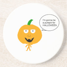 Pumpkin head coaster