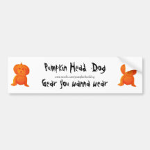 Pumpkin Head Dog Bumper Sticker