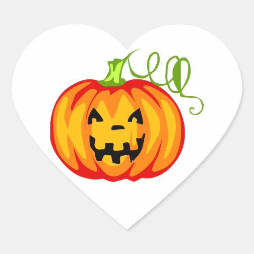 Pumpkin Heart Sticker