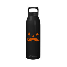 Pumpkin Moustache Drinking Bottles