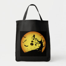 Pumpkin Tree and Moon Trick Or Treat Bag