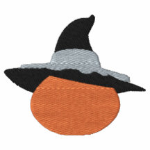 Pumpkin with Witch's Hat Halloween Design 3 Embroidered Shirt